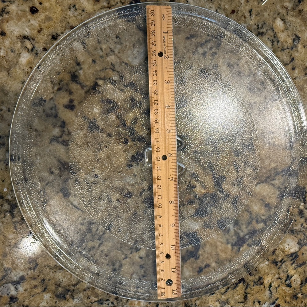 Microwave textured glass turntable plate replacement 12” EUC clean with no flaws